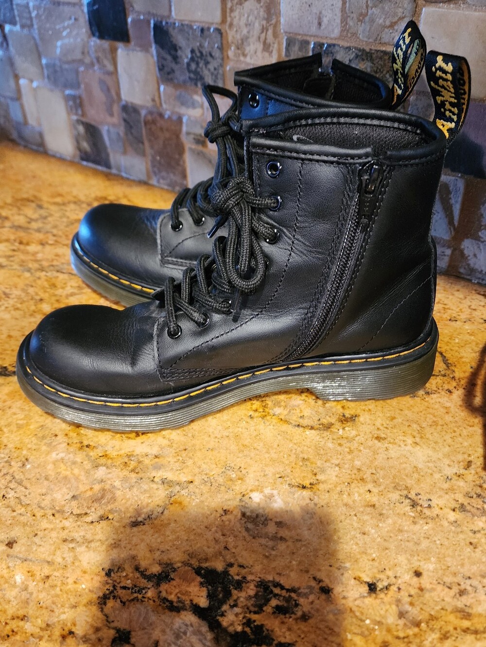 Dr. Martens Black Interior Label Lace-Up Boots